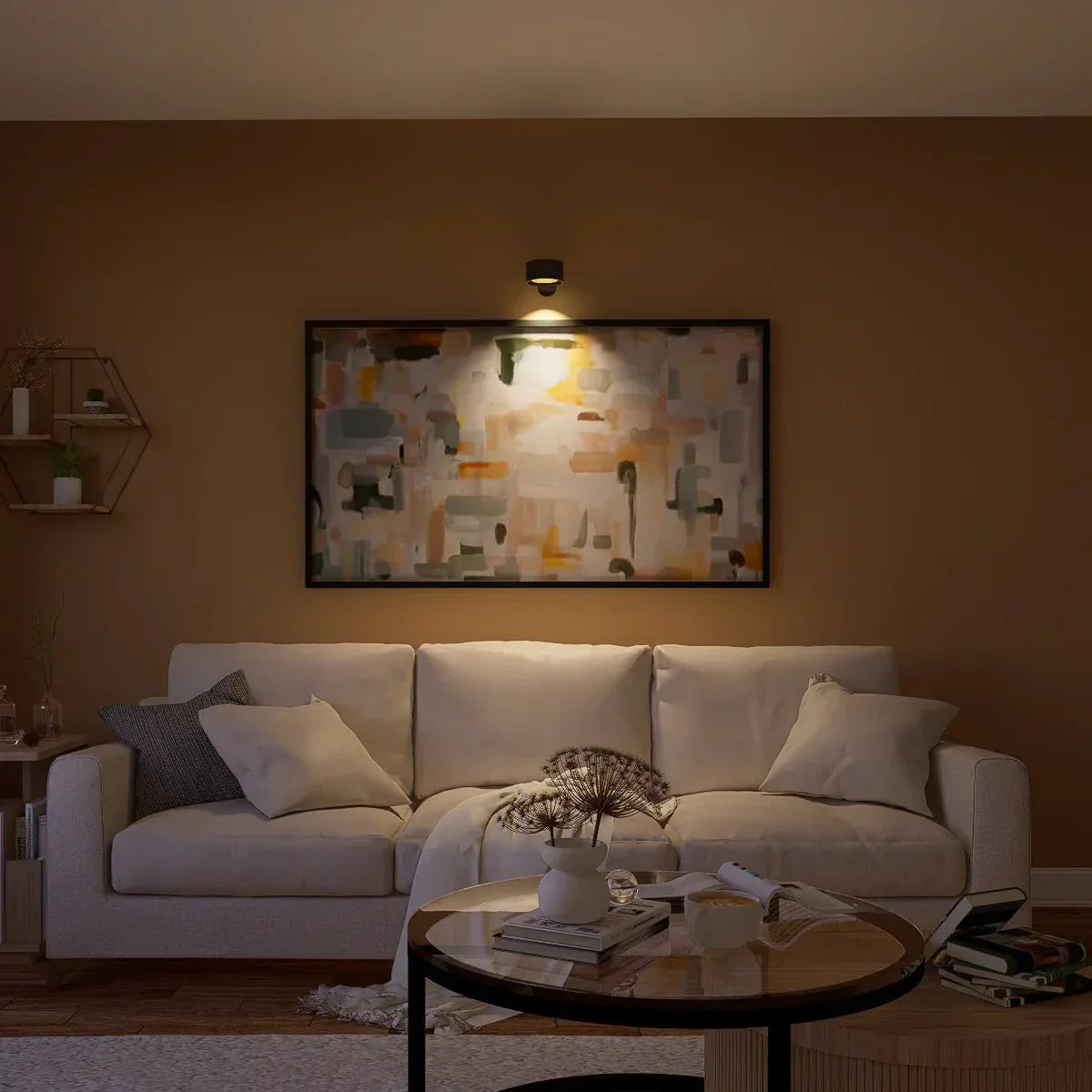SimpleGlow Wandlampe mit modernem Design perfekt für dezente Beleuchtung.