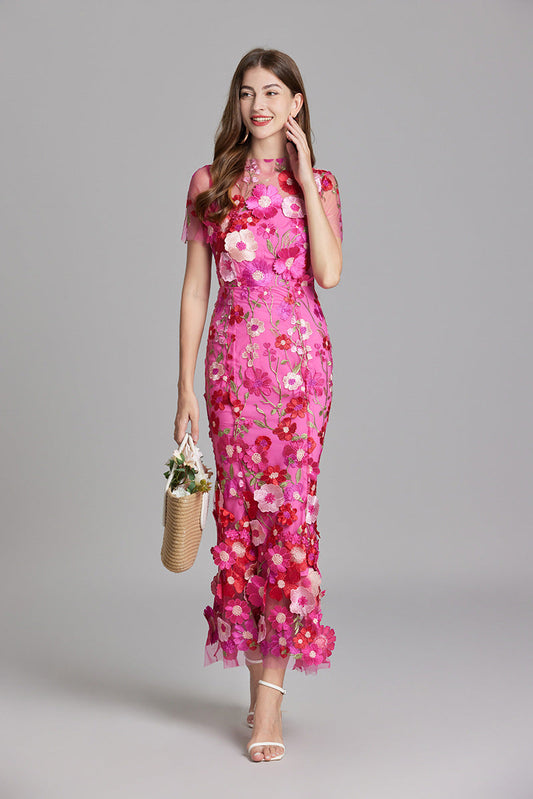 Stilvolles Sommerkleid Mit Blumenmuster Für Damen | Midi