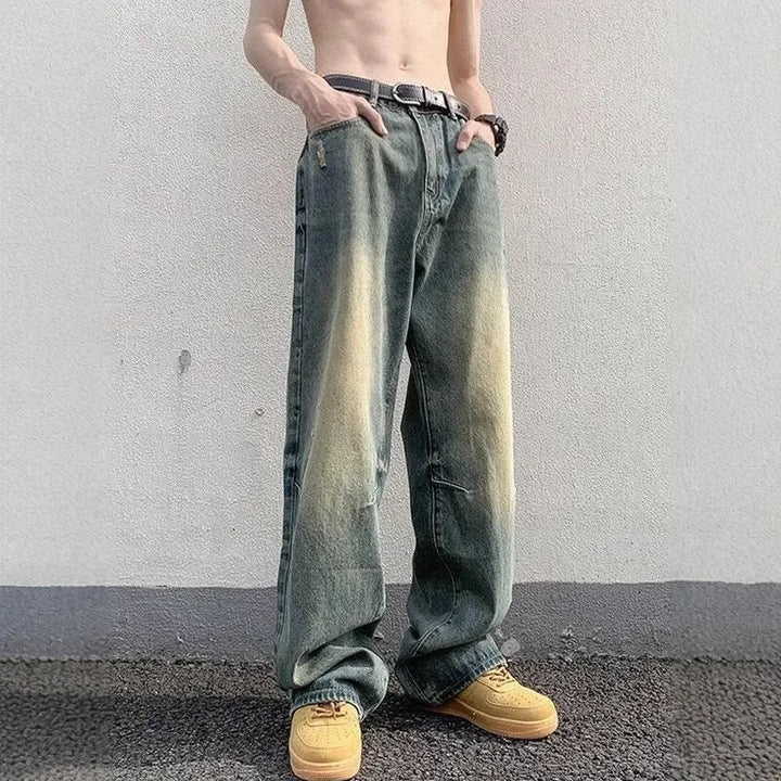 Herren Vintage Stil Baggy Jeans | Straßenmode