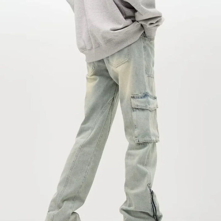 Herren Hellblau Baggy Jeans | Seitentaschen