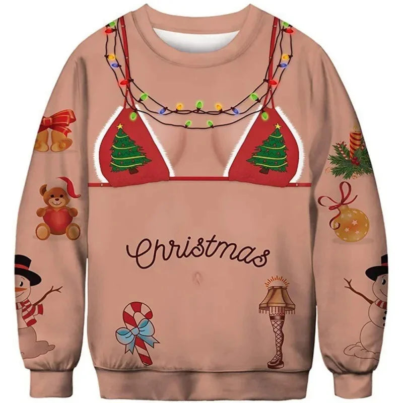 Lustig Weihnachtspullover Unisex | Brustbehaarung Druck