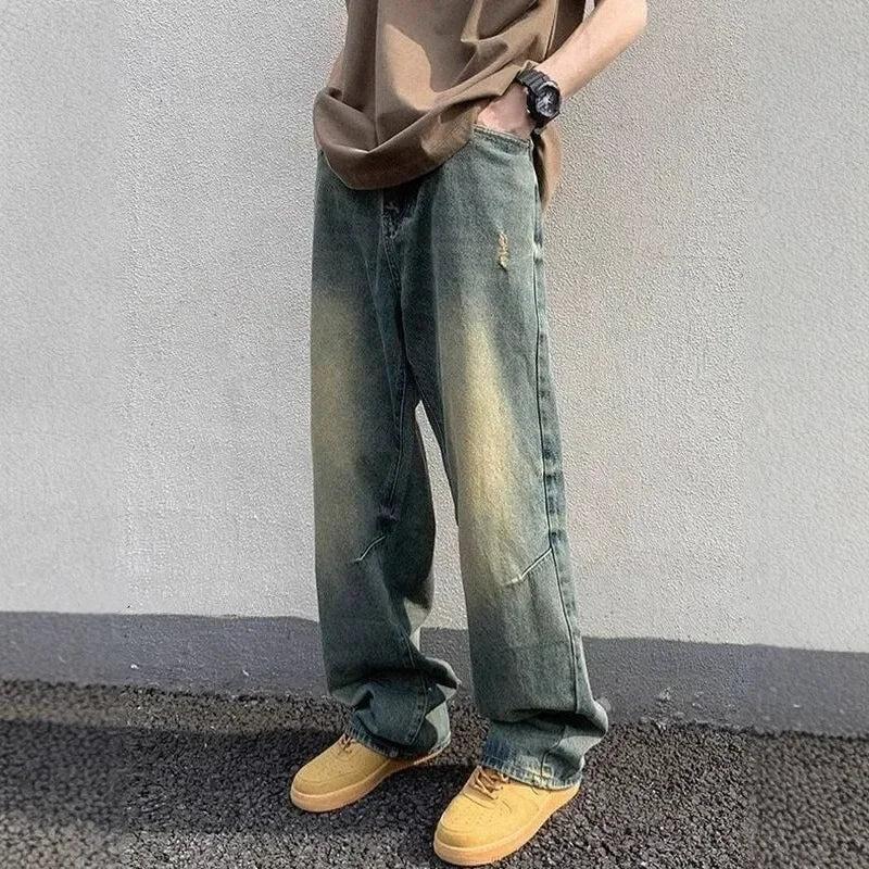 Herren Vintage Stil Baggy Jeans | Straßenmode