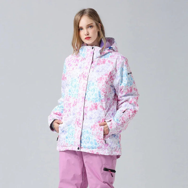 Warme Skijacke Damen | Stilvoller Druck