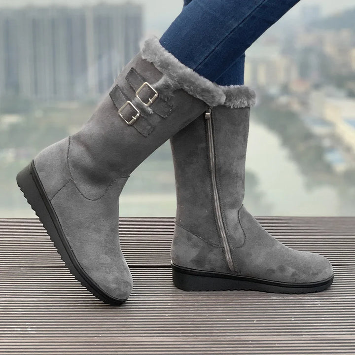 Wadenlang Winterstiefel Damen | Klobiger Absatz