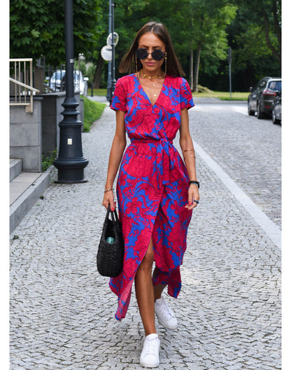 Kurzärmeliges Sommerkleid für Damen | Maxi