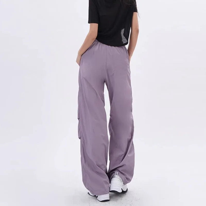 Stylische Cargohose für Damen | Schwarz und Lila