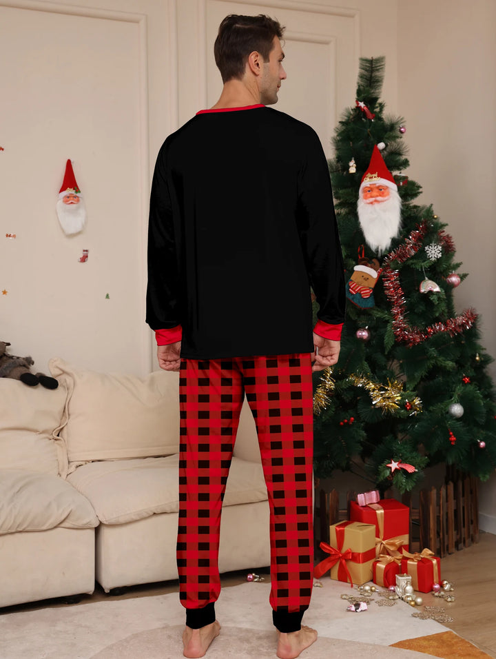 Paar Weihnachtspyjama Unisex | Rot Karomuster