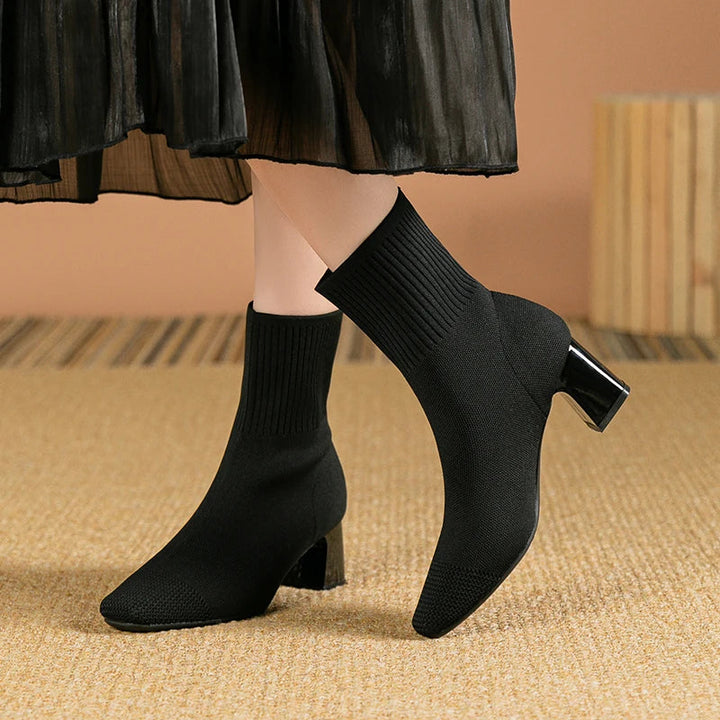 Gestrickt Winterstiefel Damen | Dehnbar
