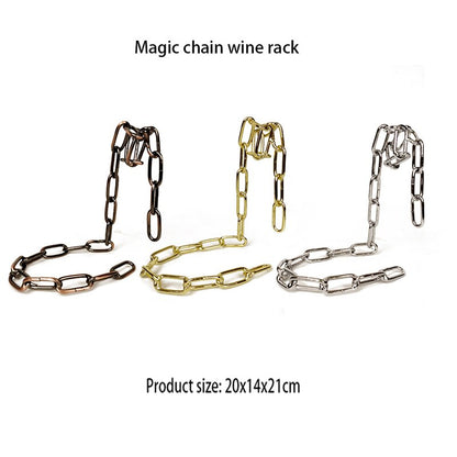 Schweben lassen leicht gemacht – VineChain Weinflaschenhalter im Kettendesign.