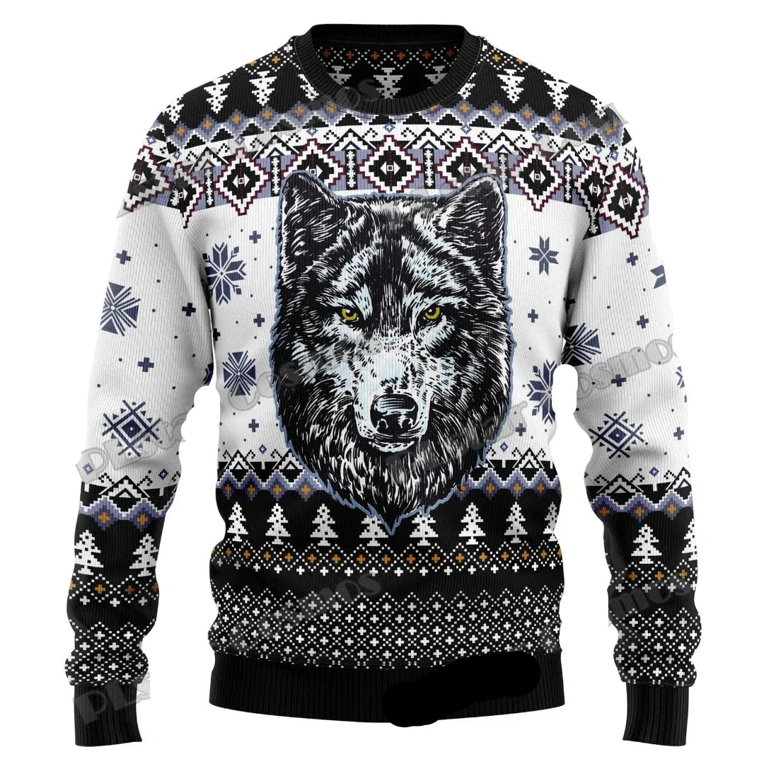 Winter Weihnachtspullover Herren | Wolfsdruck
