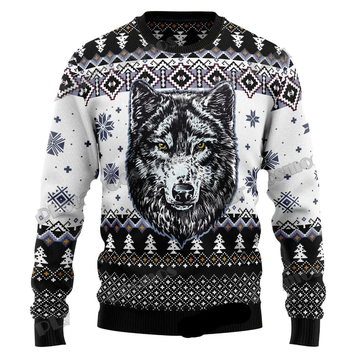 Winter Weihnachtspullover Herren | Wolfsdruck