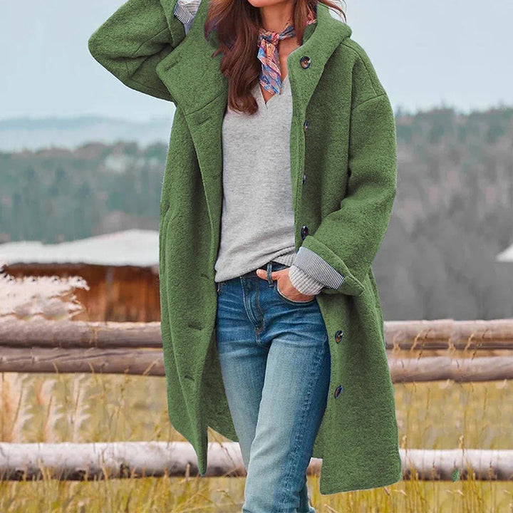Damen Warme Winter Knopf Daunen Mantel | Lange