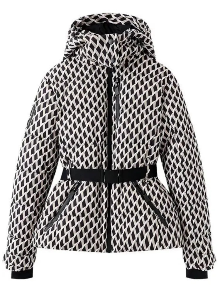 Damen Gepolstert Skijacke | Mit Gürtel