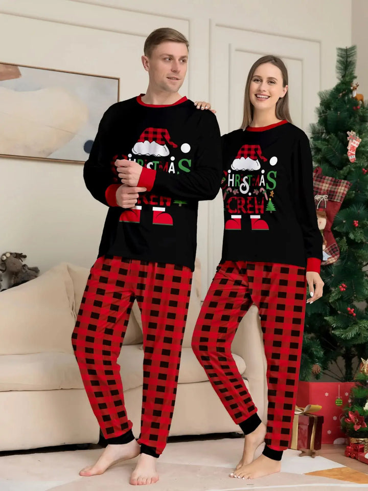 Paar Weihnachtspyjama Unisex | Rot Karomuster