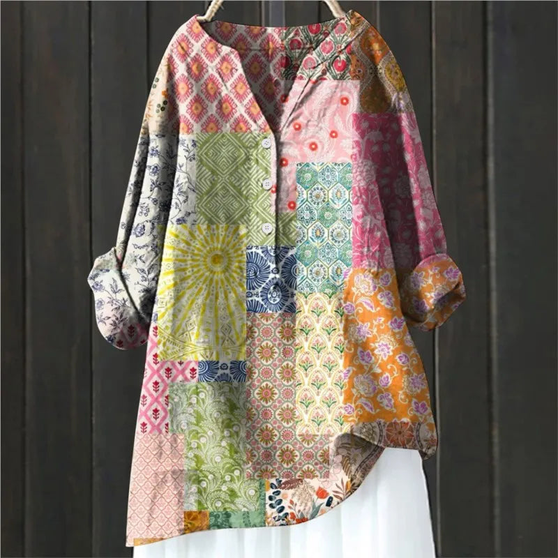 Damen Sommer Blumenhemd | Langarm