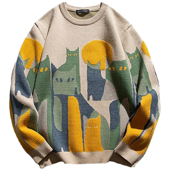 Herren Stilvoll Bedruckt Pullover | Übergröße
