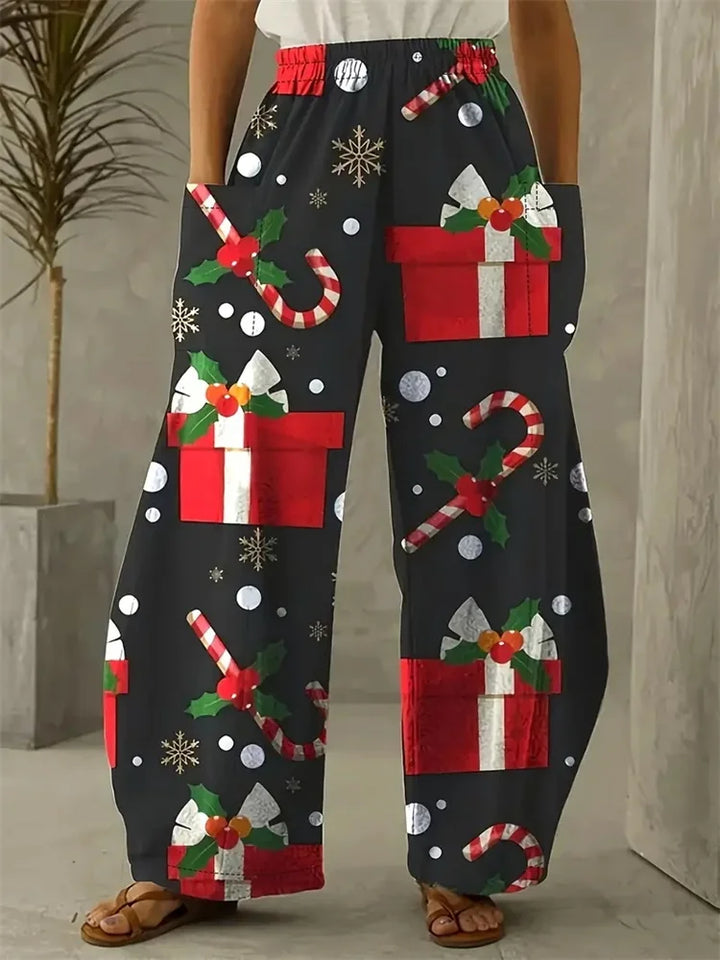 Übergroß Weihnachtshose Damen | Lässig