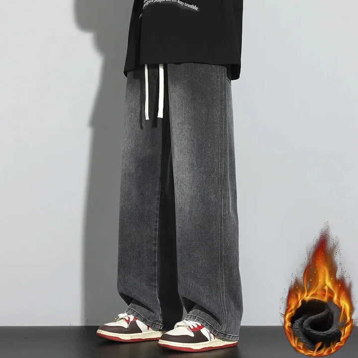 Herren Straßenstil Baggy Jeans | Hohe Taille