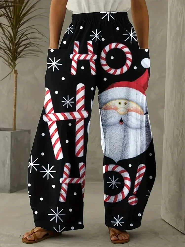 Übergroß Weihnachtshose Damen | Lässig