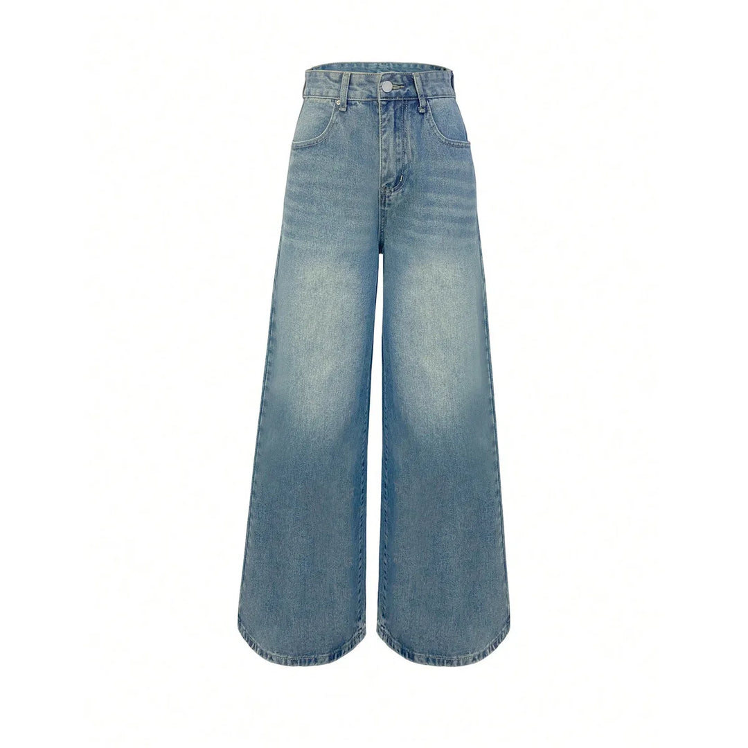Damen Lässig Baggy Jeans | Weites Bein