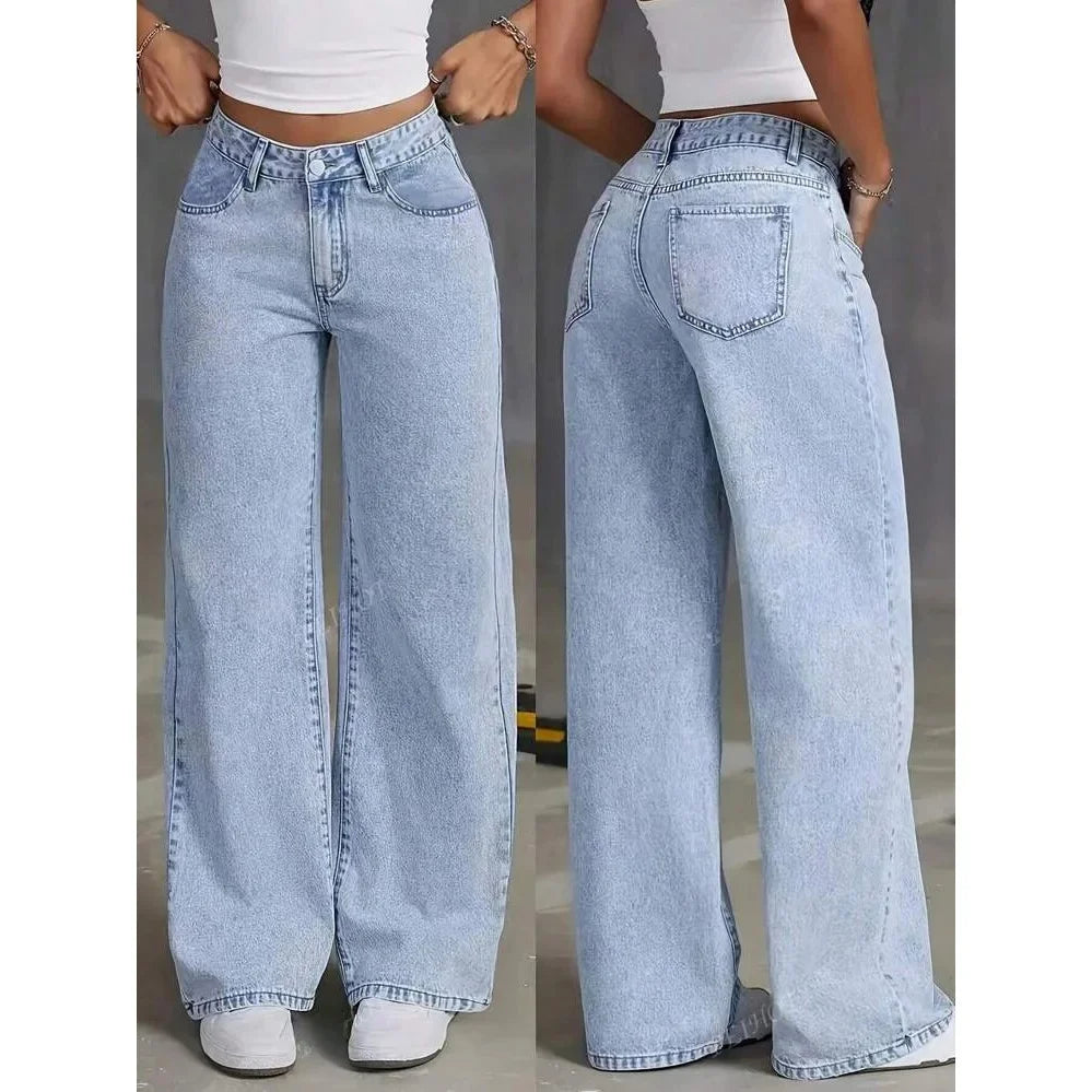 Damen Hohe Taille Baggy Jeans | Lässig