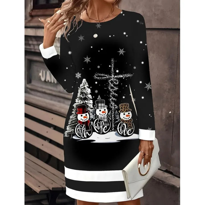 Schwarz Weihnachtskleid für Damen | Mini