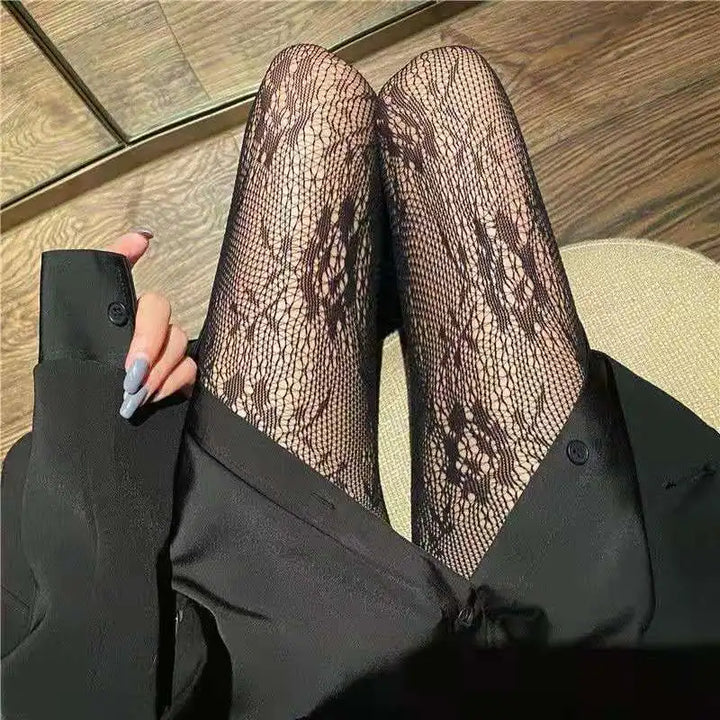 Ausgehöhlte Strumpfhose für Damen | Blumenmuster