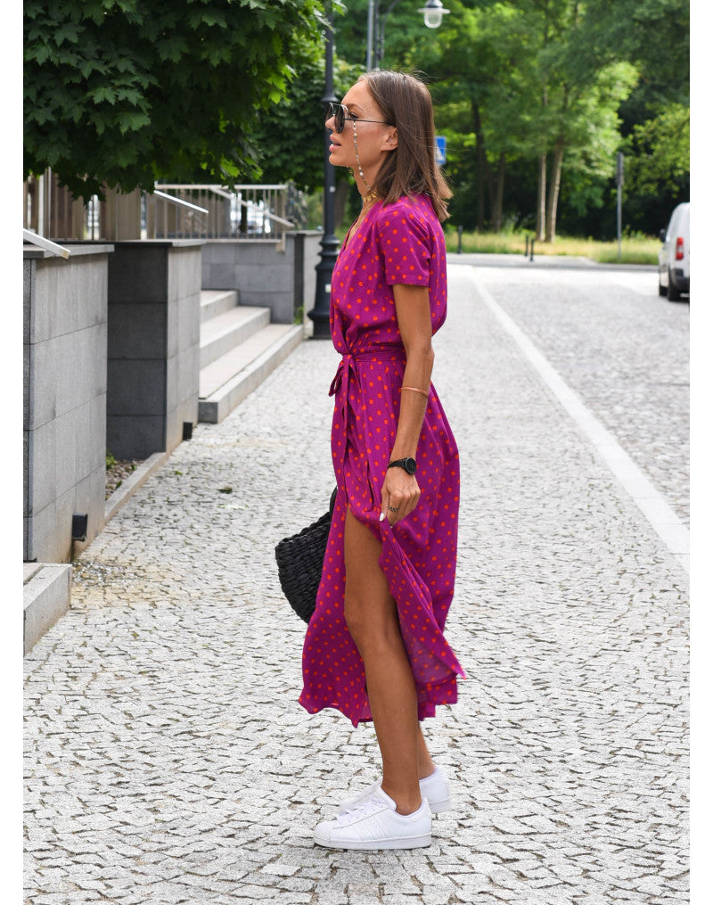 Kurzärmeliges Sommerkleid für Damen | Maxi
