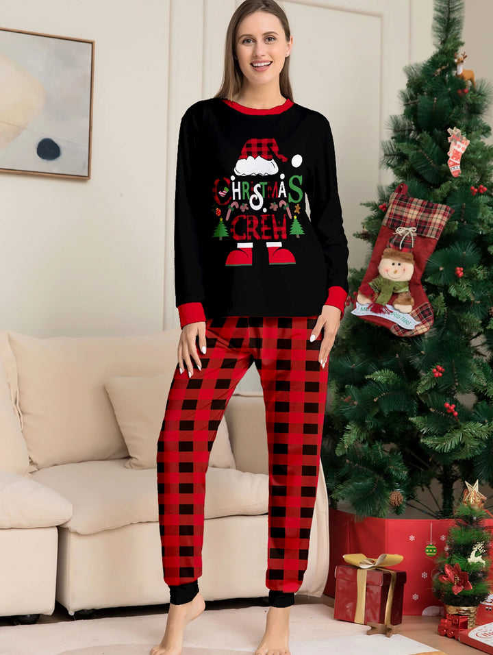 Paar Weihnachtspyjama Unisex | Rot Karomuster