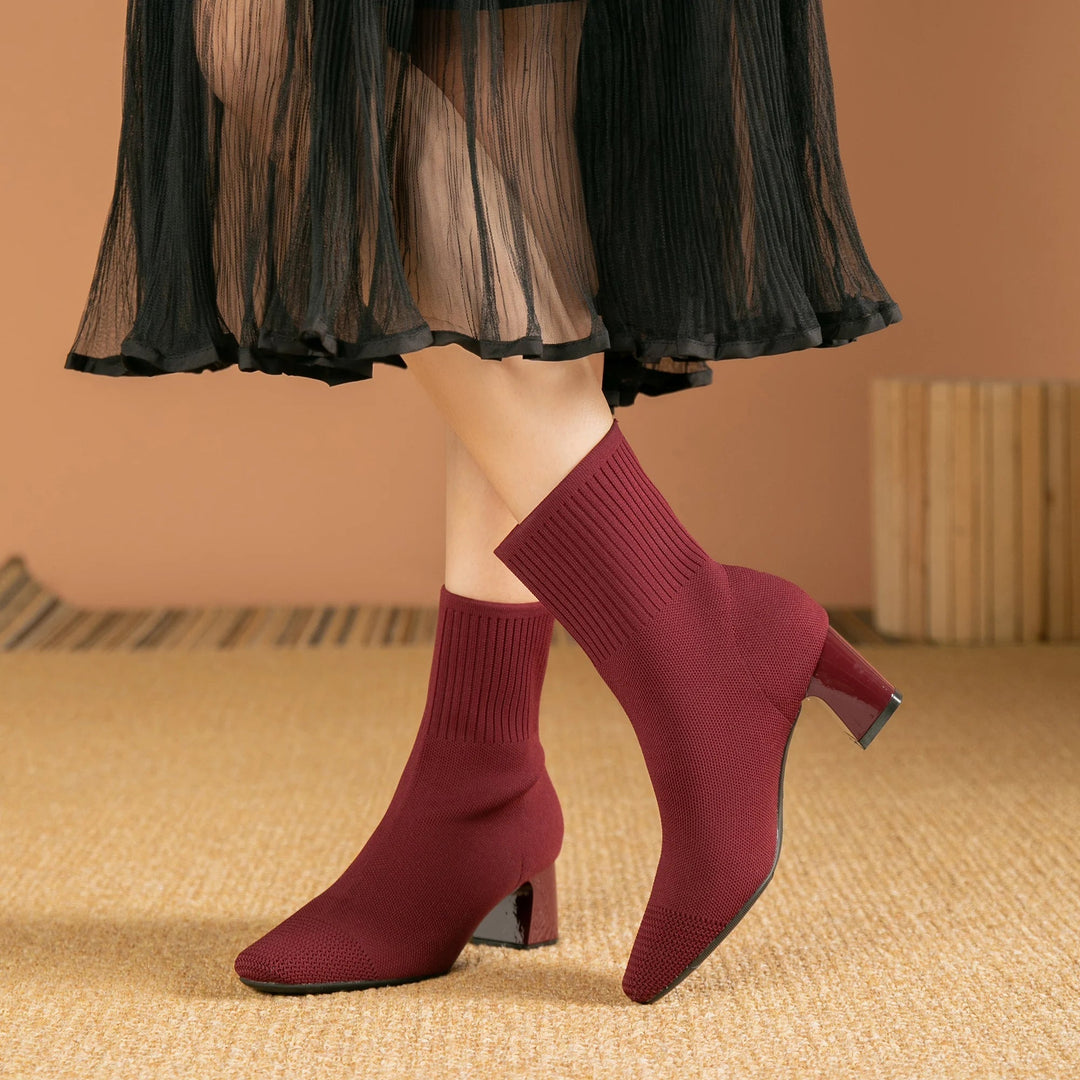 Gestrickt Winterstiefel Damen | Dehnbar