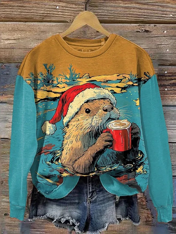 Vintage Weihnachtpullover Damen | Übergroß