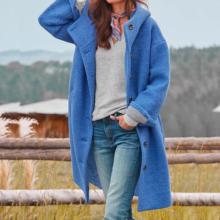 Damen Warme Winter Knopf Daunen Mantel | Lange