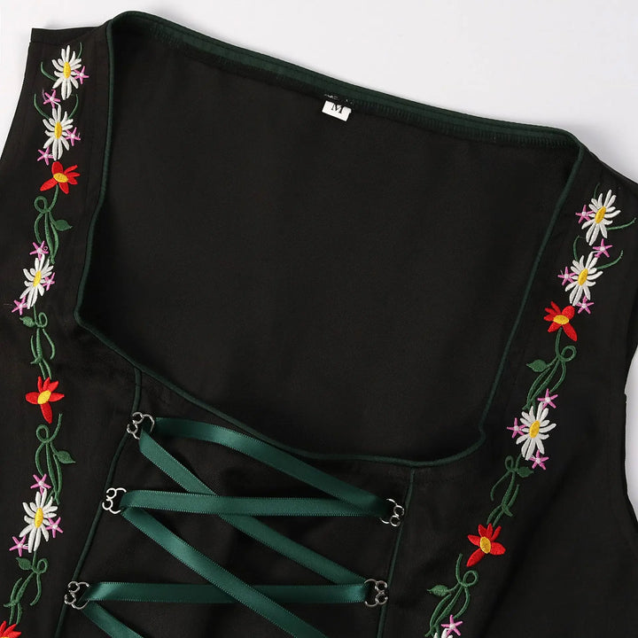 Damen 3/4 Ärmel Oktoberfest Dirndl Kleid