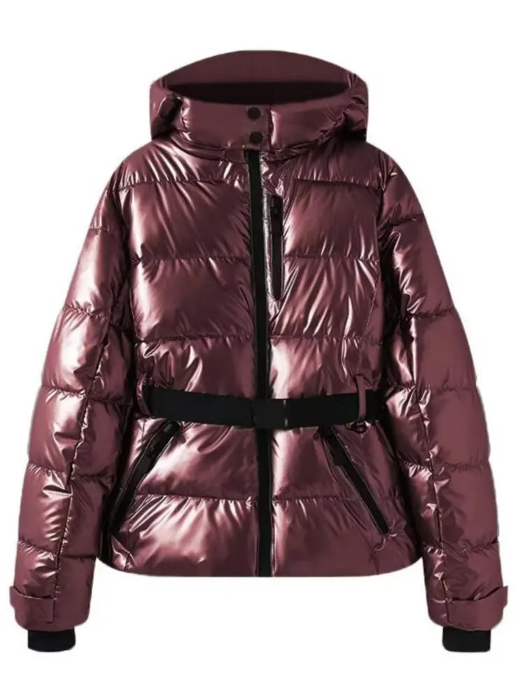 Damen Gepolstert Skijacke | Mit Gürtel