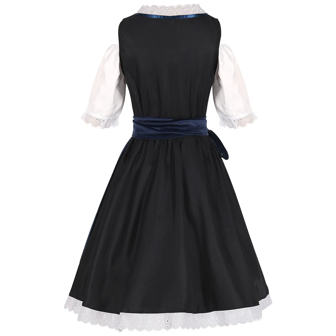 Damen 3/4 Ärmel Oktoberfest Dirndl Kleid