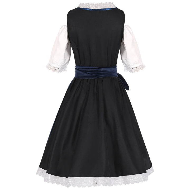 Damen 3/4 Ärmel Oktoberfest Dirndl Kleid