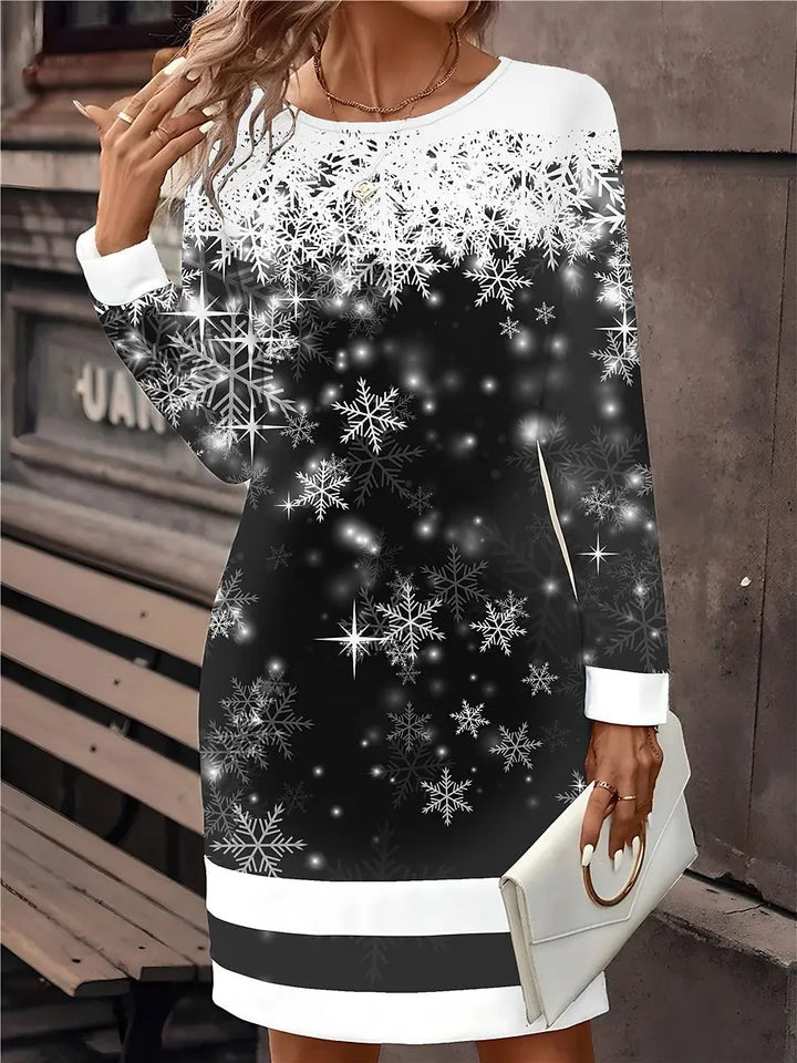 Schwarz Weihnachtskleid für Damen | Mini