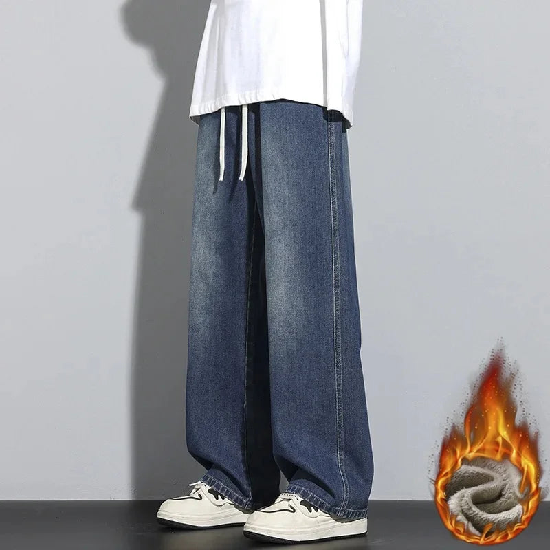 Herren Straßenstil Baggy Jeans | Hohe Taille