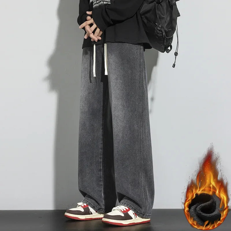 Herren Straßenstil Baggy Jeans | Hohe Taille