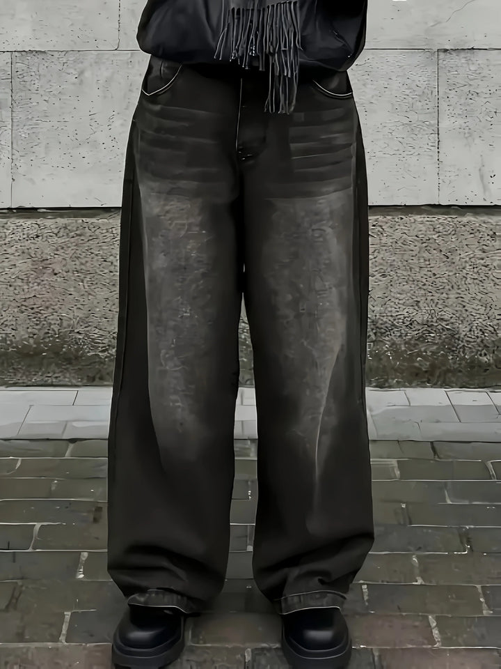 Herren Lässig Baggy Jeans | Gewaschen-Optik