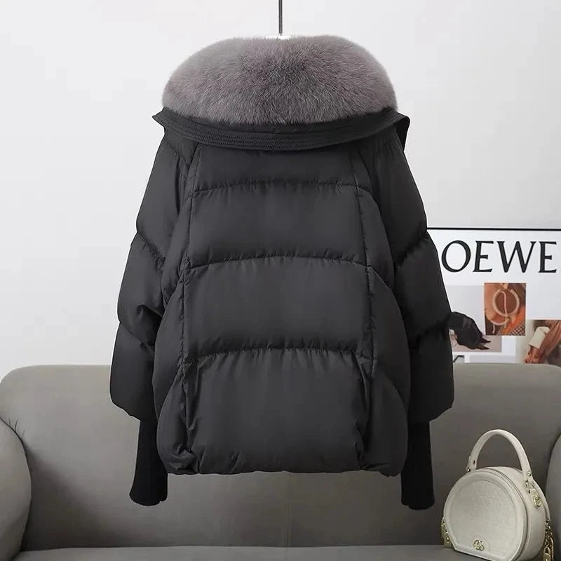 Gepolstert Daunenjacke Damen | Gefütterter Kragen