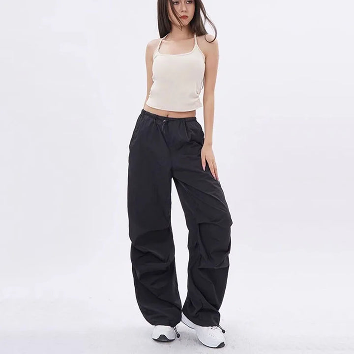 Stylische Cargohose für Damen | Schwarz und Lila