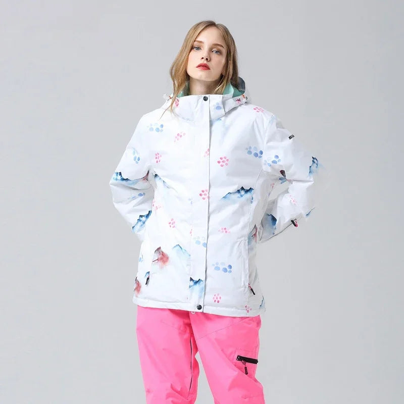 Warme Skijacke Damen | Stilvoller Druck