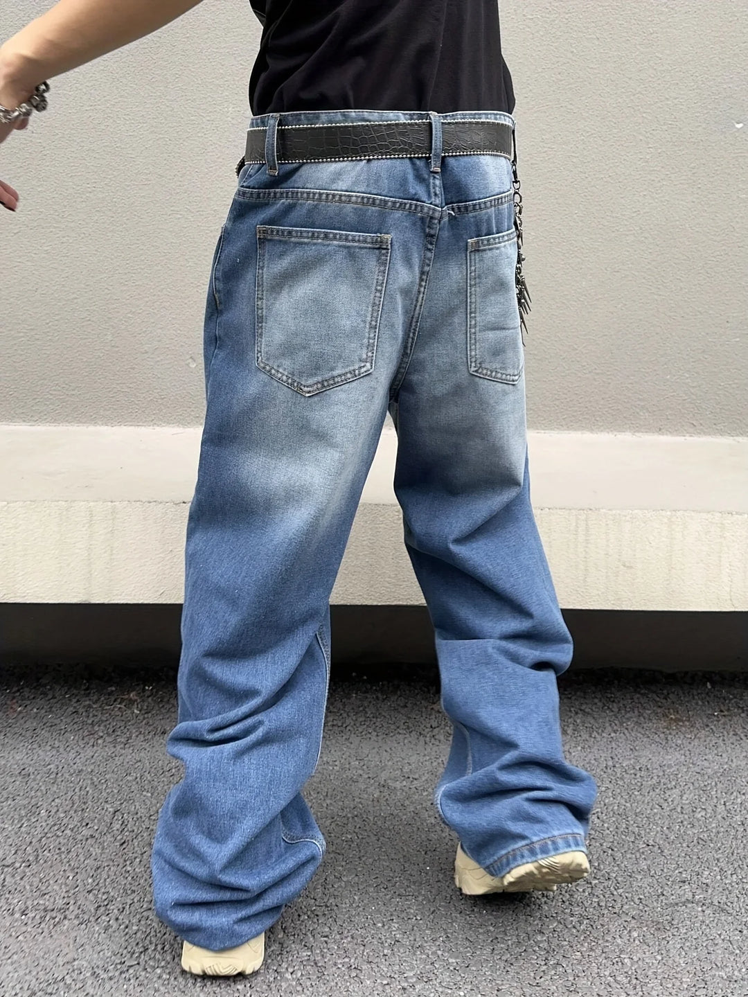 Herren Lässig Baggy Jeans | Gewaschen-Optik