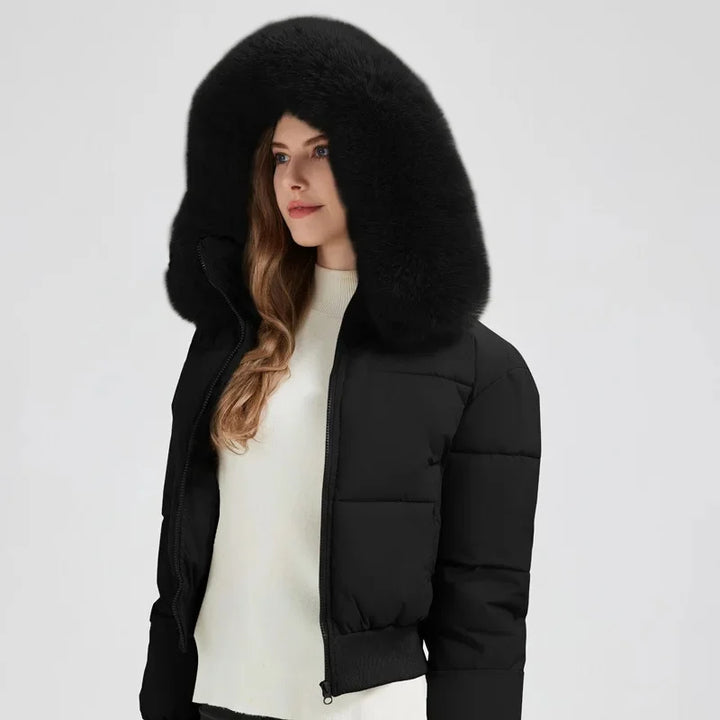 Kurz Gepolstert Daunenjacke Damen | Mit Kapuze