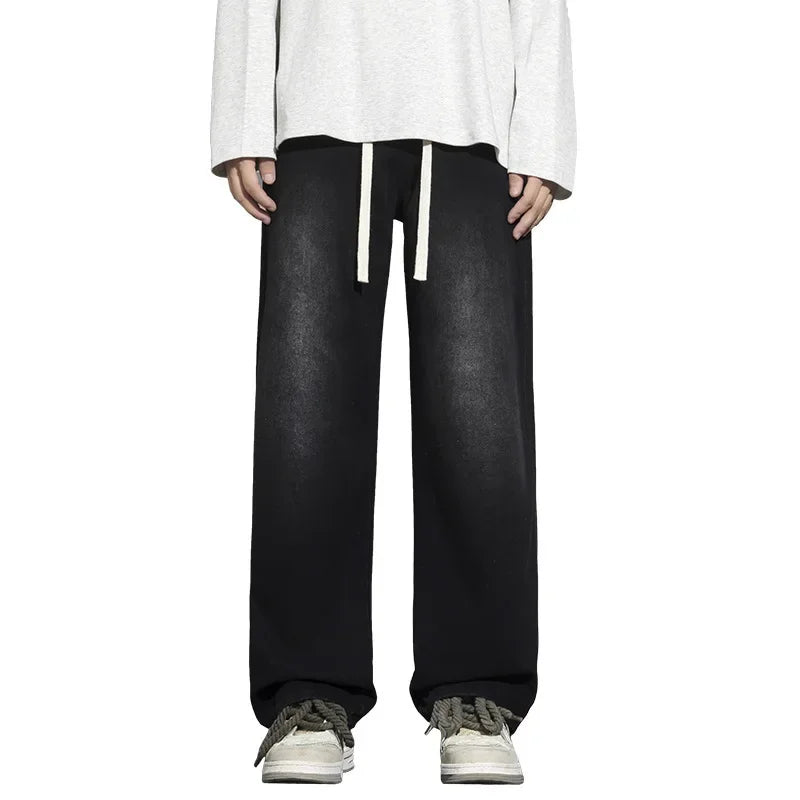 Herren Straßenstil Baggy Jeans | Hohe Taille