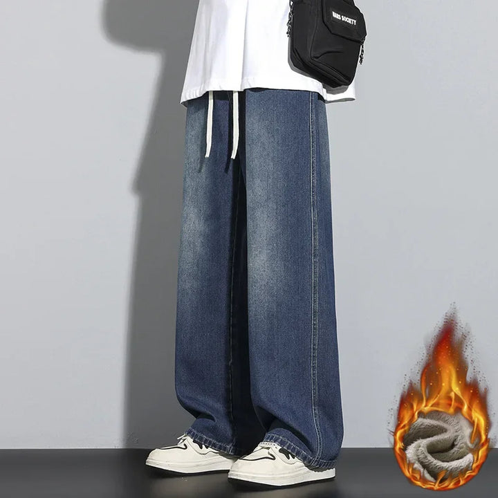 Herren Straßenstil Baggy Jeans | Hohe Taille