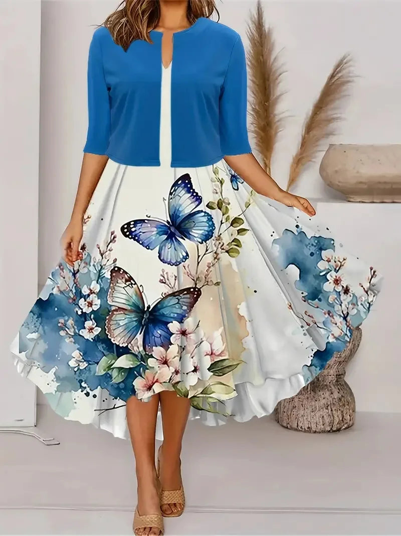 Lässiges Sommerkleid Mit Blazer Für Damen | Midi