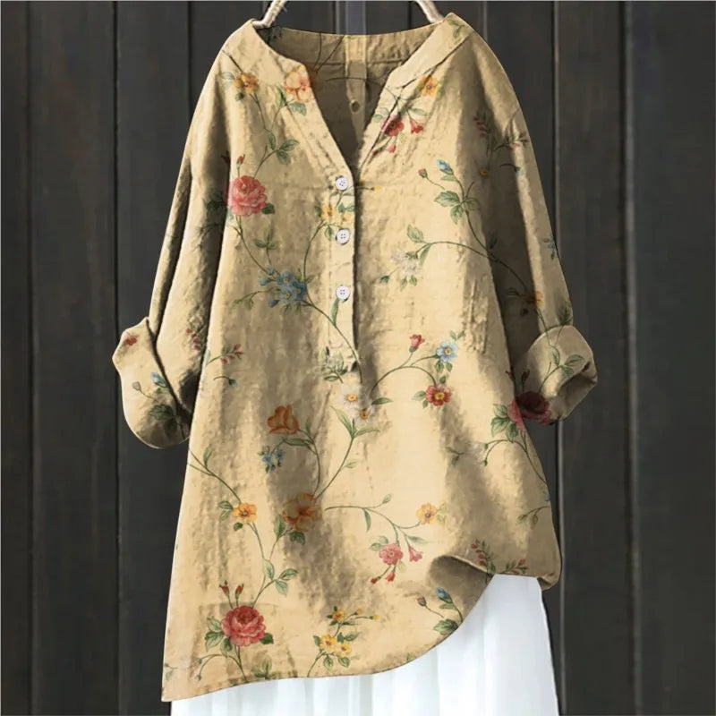 Damen Sommer Blumenhemd | Langarm