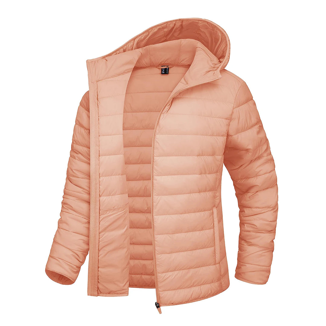 Gesteppt Daunenjacke Damen | Durchgehender Reißverschluss